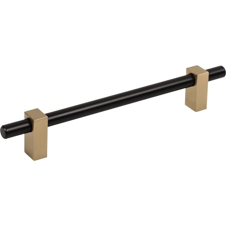 Jeffrey Alexander 160 Mm Center-To-Center Matte Black W/ Satin Bronze Larkin Cabinet Bar Pull 478-160MBSBZ